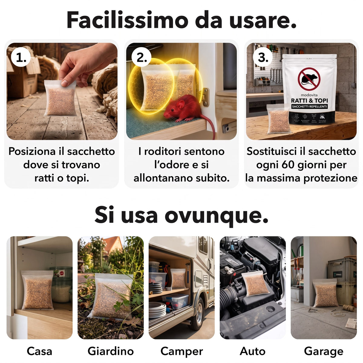 Sacchetti Repellenti per Topi e Ratti – Modovita™