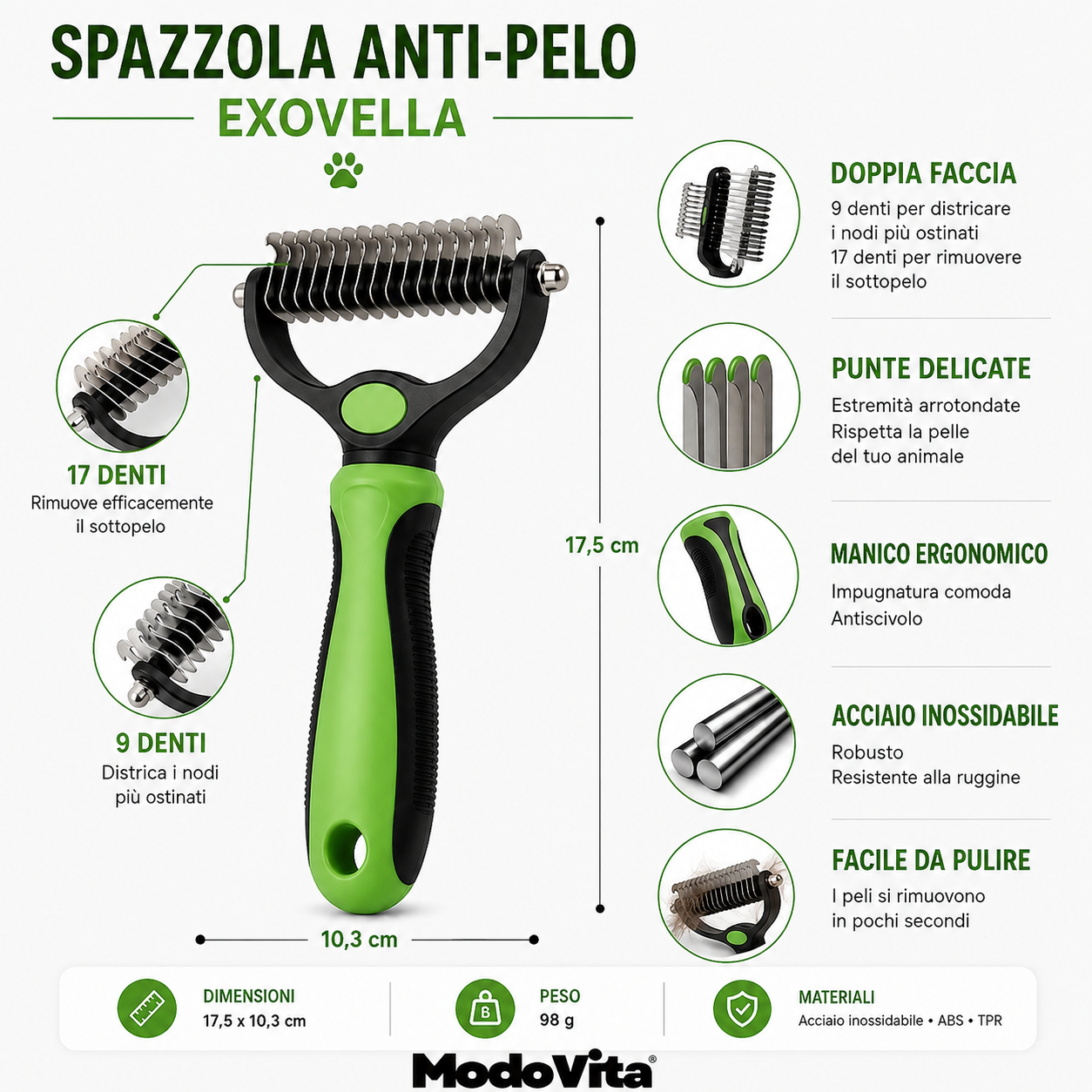 Modovita – Rimuovi i peli morti senza dolore