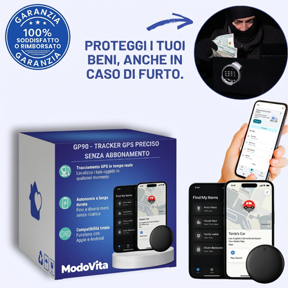 GP90 - Tracker GPS preciso senza abbonamento (Android/Apple)