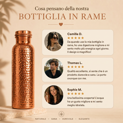 Borraccia in Rame – Modovita™ | Acqua Purificata Naturalmente, Senza Plastica