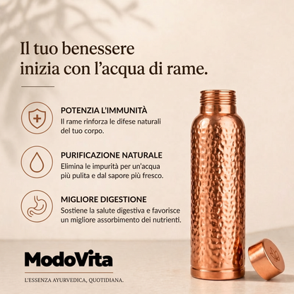 Borraccia in Rame – Modovita™ | Acqua Purificata Naturalmente, Senza Plastica