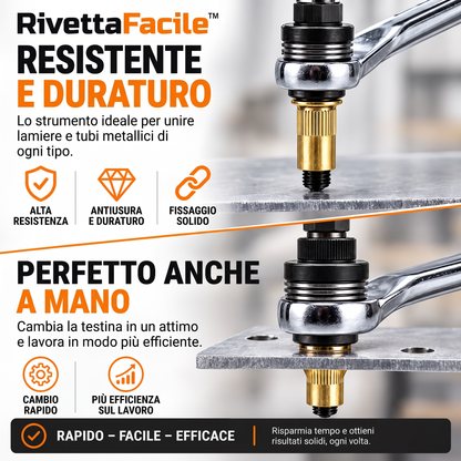 RivettaFacile™ – Kit Rivetti Filettati per Avvitatore
