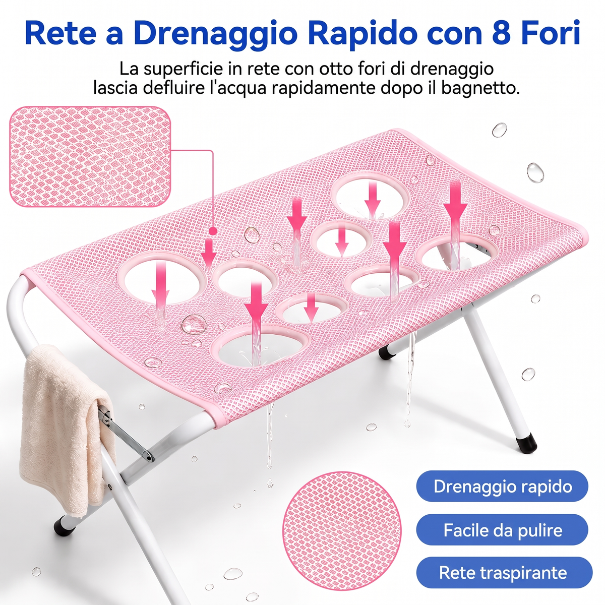 Tavolo Pieghevole per Toelettatura – Bagnetto Facile per Cani e Gatti